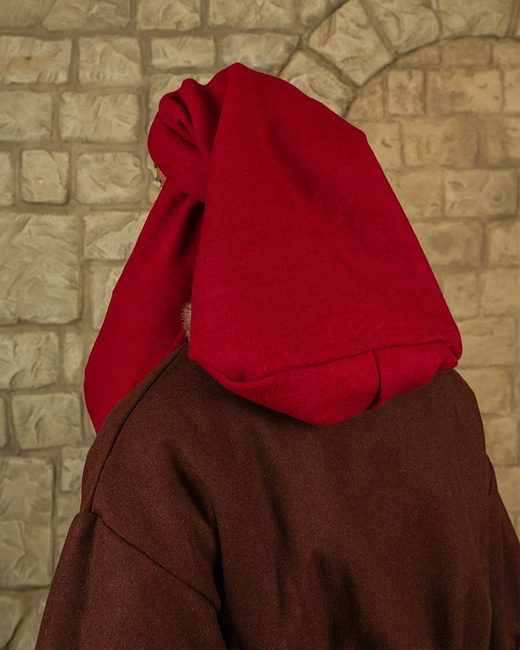 Rafael Chaperon Wool Bordeaux - średniowieczna czapka z wełny