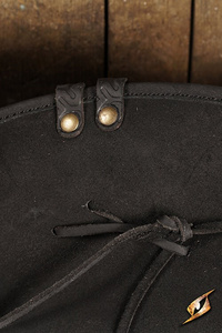 Simple Leather Pirate Tricorn Hat - Black