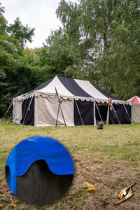 Marquee Tent - 5x8m - Epic Black/Lapis Blue