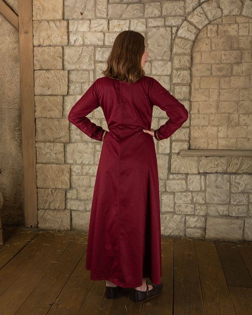 Heloise Dress Bordeaux - płócienna suknia