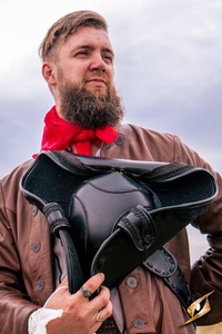 Pirate Hat - Faux Leather - Black