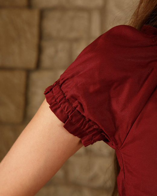 Kalina Blouse Light Cotton - Burgundy