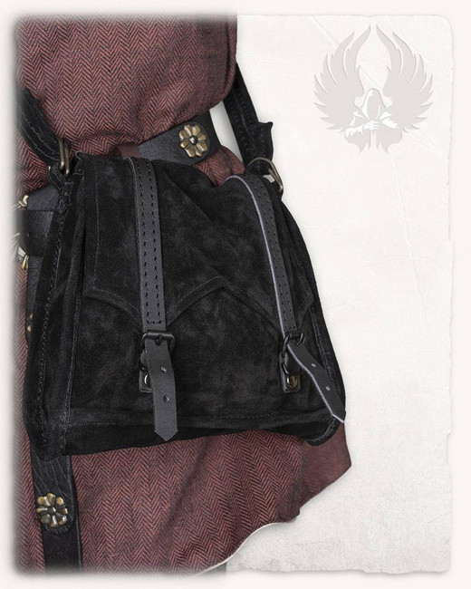 Friedhelm Shoulder Bag Black - zamszowa torba na ramię