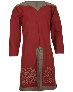 Norgaard Tunic embroided  Canvas - Bordeaux - tunika średniowieczna