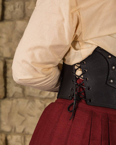 Maren Leather Bodice Black - skórzany gorset