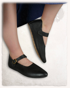 Jadwiga Ladies Loafers - Black - skórzane mokasyny