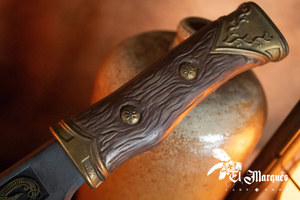 Seax - Knotted blade - Wooden handle - Gold