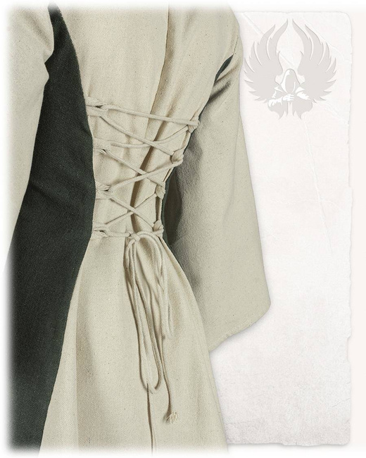 Kirian Girls Dress Cream/Green - średniowieczna suknia