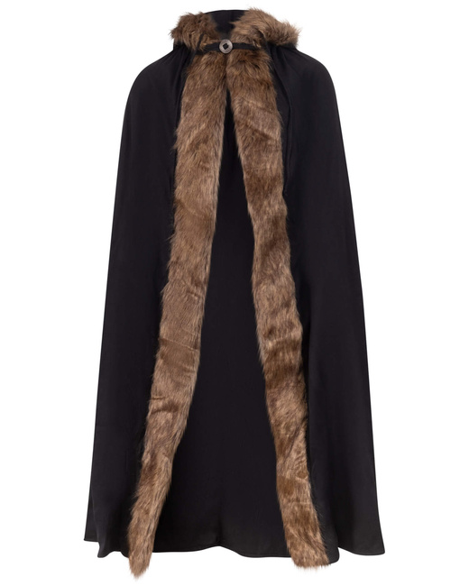 Aaron Cloak with fur - Bordeaux - płócienna peleryna