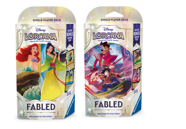 Disney Lorcana: Fabled Zestaw dwóch Starter Deck(2) Emerald and Ruby oraz Amber and Saphire