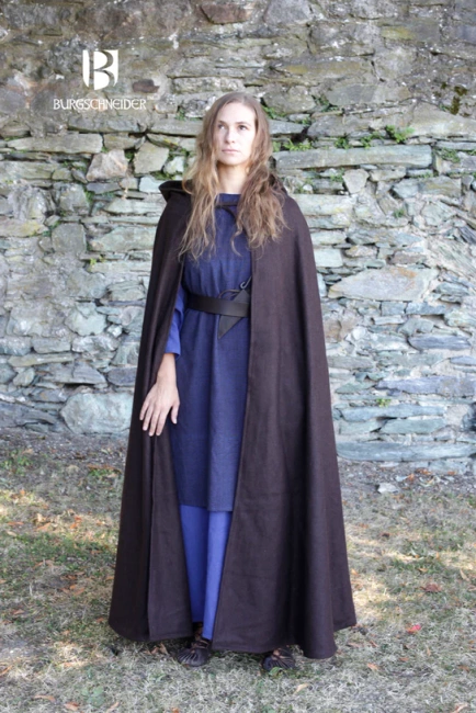 Hooded Cloak Hibernus - Wool - Brown