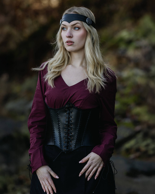 Dunja Leather Bodice Black - skórzany gorset