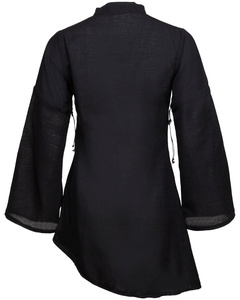 Galatea blouse linen - Black- lniana koszula