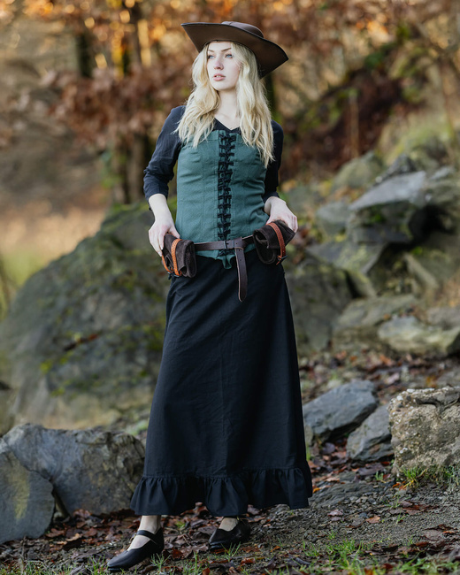 Doran Belt Slim Black - skórzany pasek