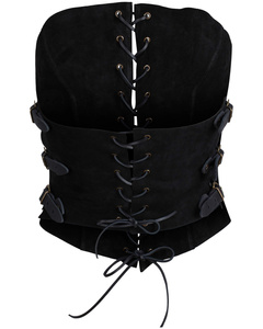 Evelina bodice - Black - zamszowy gorset