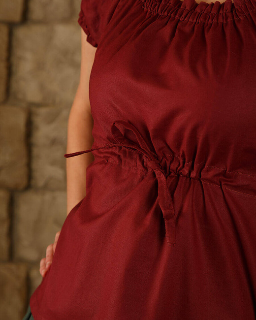 Kalina Blouse Light Cotton - Burgundy