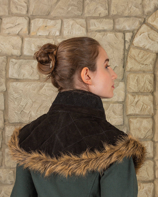 Nimue Lined Collar Suede Black