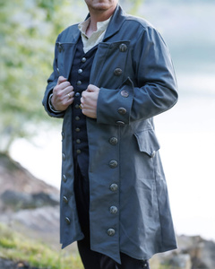 Captain Chad Buccaneer Coat canvas - Grey - bawełniany płaszcz