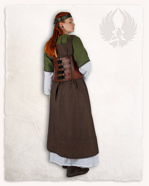Dunja Leather Bodice Antique Brown - skórzany gorset