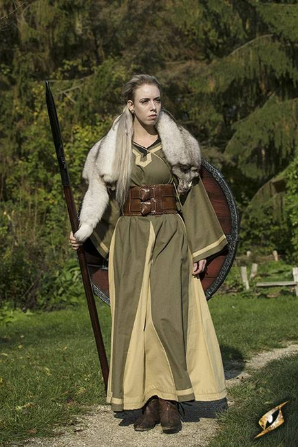 Dress Astrid - Dryad Green / Desert Beige