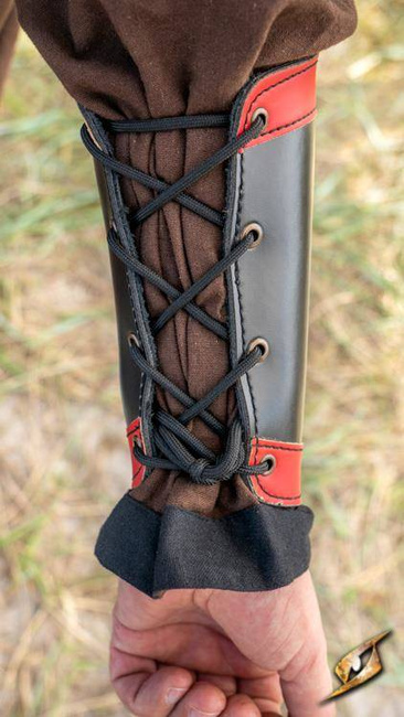 Bracers Warrior - Faux Leather - Black/Red