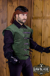 Jules Short Splitleather Jerkin - Green