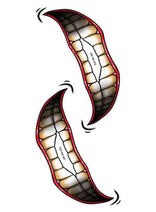 Chompers Big Mouth Tattoo - tatuaż tymczasowy