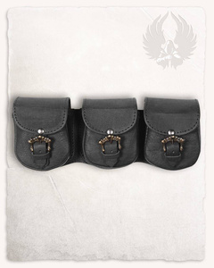 Leon Set of Beltbags Black - pas skórzanych sakiewek