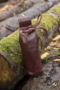 Telescope with leather pouch - Brass