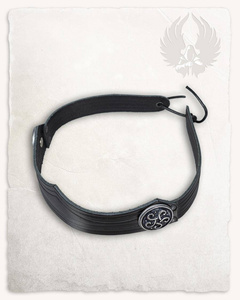 Isidor Studded Crown Round Black - skórzany diadem