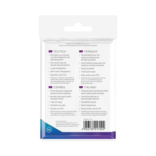 UG Supreme UX 3rd Skin Sleeves Standard Size Transparent (50)