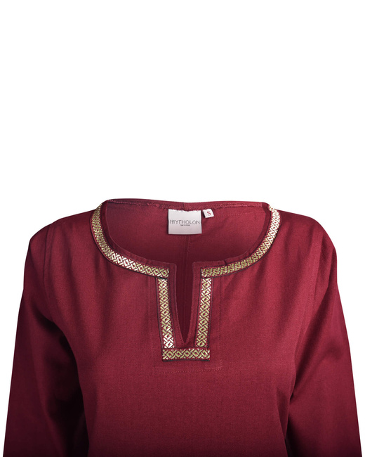 Heloise Dress Bordeaux - płócienna suknia