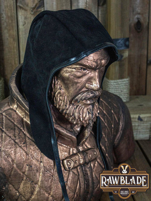 Rouland split leather coif - Black