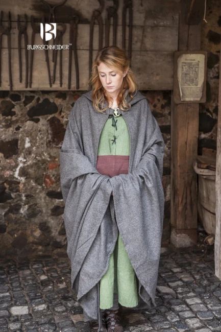 Hooded Cloak Hibernus - Wool - Grey