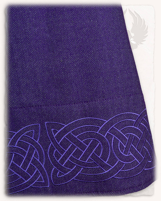 Alva Apron Dress Herringbone Purple - suknia fartuchowa