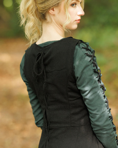 Uma Dress Canvas Black - płócienna suknia