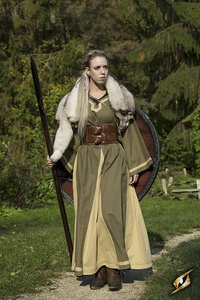 Dress Astrid - Dryad Green / Desert Beige