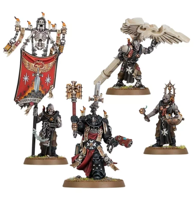 Warhammer 40000: Black Templars Chaplain Grimaldus and Retinue