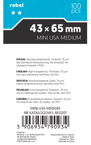 Koszulki na karty Rebel (43x65 mm) Crux Medium, 100 sztuk