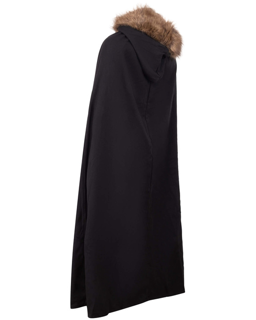 Aaron Cloak with fur - Black - płócienna peleryna