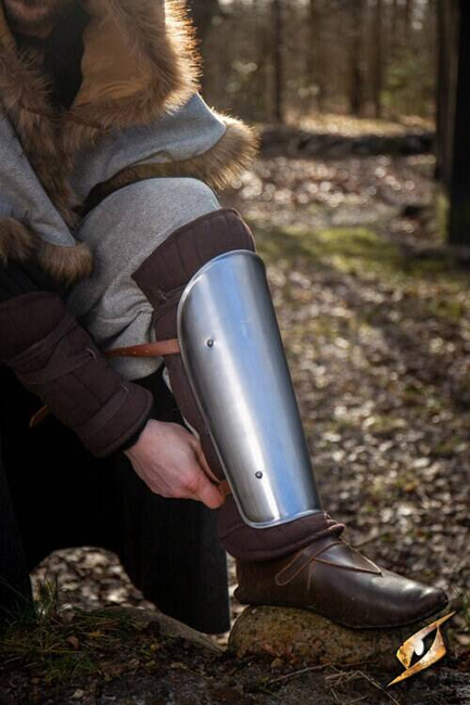 Padded Squire Greaves - Brown - pikowane nagolenniki