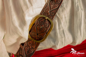 Leather Baldric with Sword holder - Red