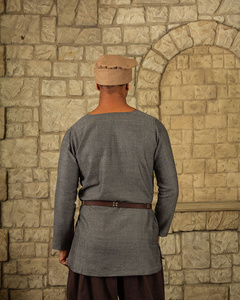 Tronde Tunic Herringbone Grey - bawełniana tunika