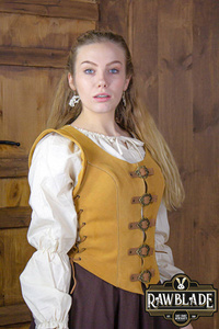 Julienne Leather Jerkin Short - Light Brown