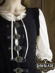 Julienne Leather Jerkin Long - Black