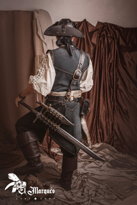 Leather Vest Long - Black