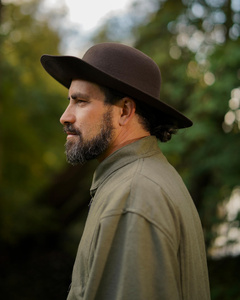 Felted Hat With Wide Brim Brown -  średniowieczny kapelusz z szerokim rondem