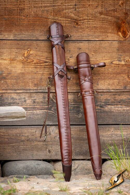 Sword Belt Scabbard Brown/Dark Brown 94 cm - pochwa na miecz larpowy