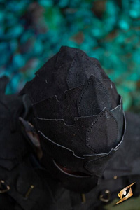 Assassin helmet - Suede - Black - hełm zamszowy