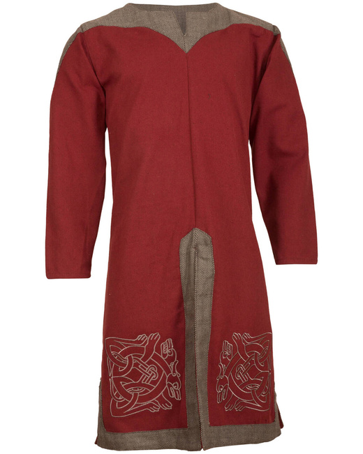 Norgaard Tunic embroided  Canvas - Bordeaux - tunika średniowieczna